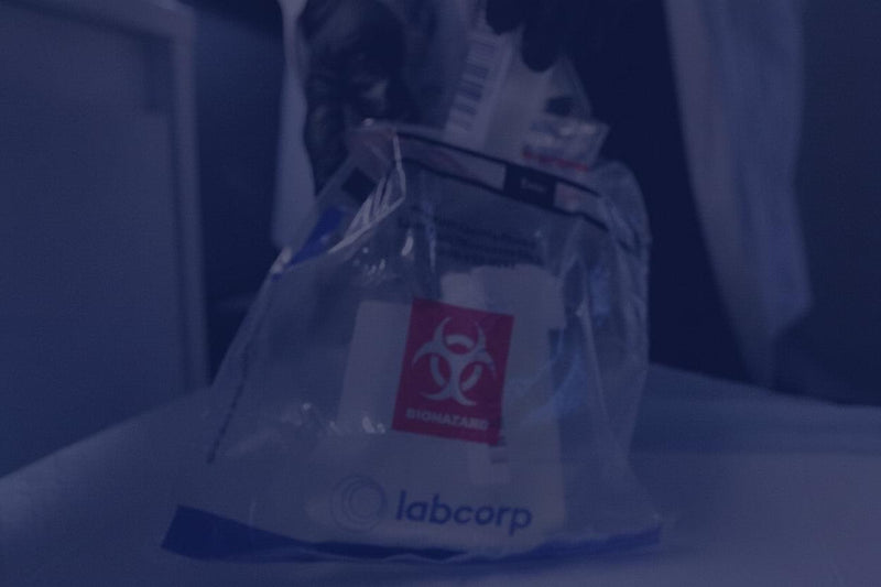 Drug tests and toxicology screening kit from The Verelle Group, showing collection cups and testing strips.